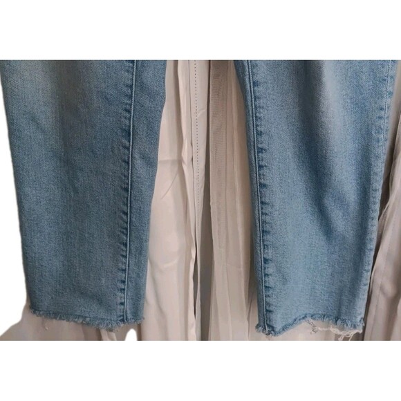 MADEWELL Perfect Vintage Jeans Women’s P SZ 30P Distressed Raw Hem Light Wash - Picture 5 of 14
